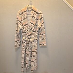 Pajama Mania Wrap Robe Soft Cozy Brown Coral Bears Women’s Sz XL